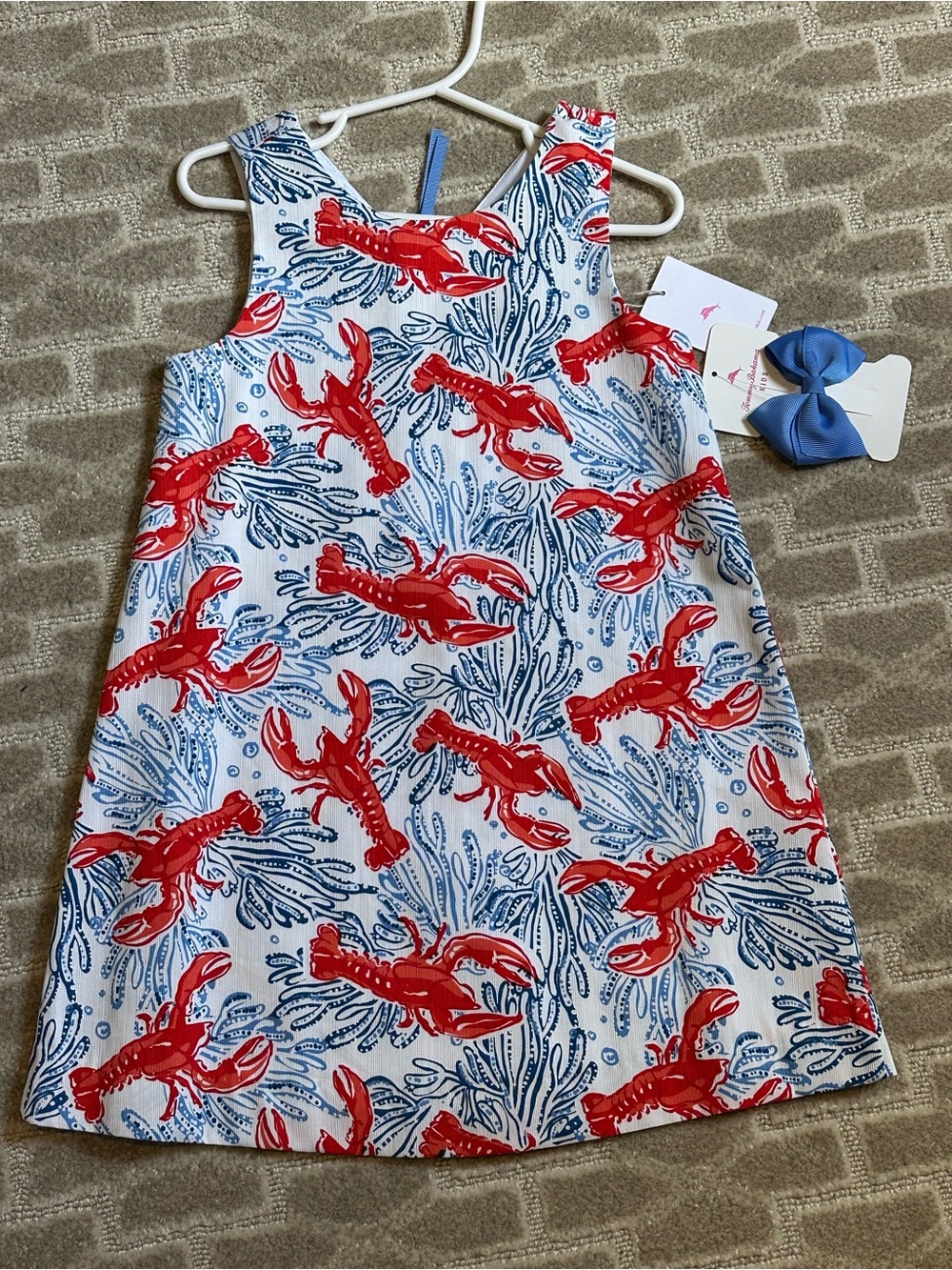 Tommy Bahama Sz 4 NWT Lobster Red and Blue Dress